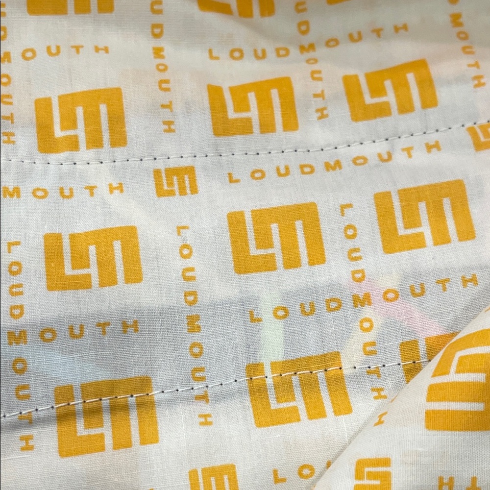 Loudmouth Black Shorts with Vibrant Scribble Bermuda Swirl Gold Shorts Size 36 - Picture 9 of 10